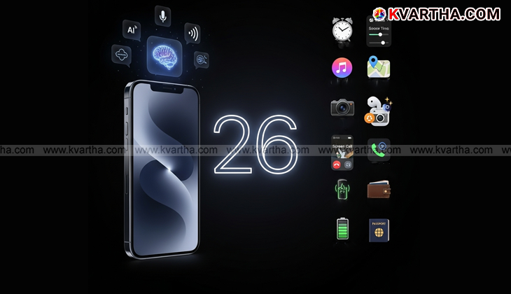A photo of an iPhone screen showing the new iOS 26 interface.