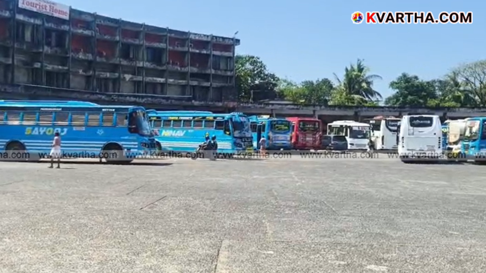  Deserted Kannur old bus stand during the private bus strike.