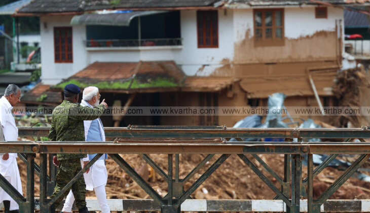 pm modi visits landslide hit wayanad