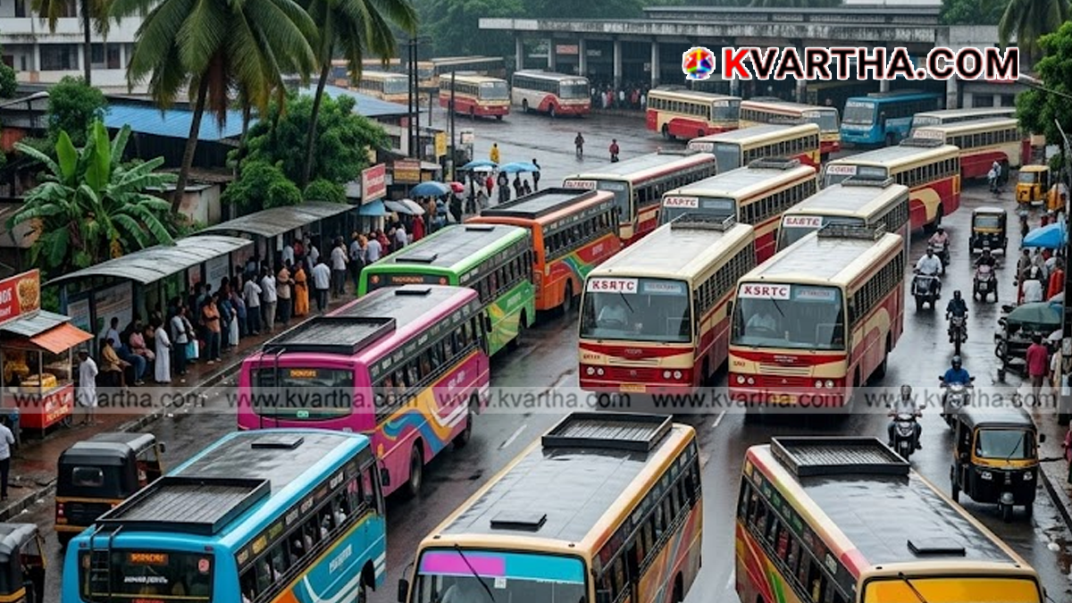 Private bus services in Kerala.