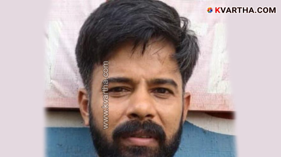 Seized MDMA powder and the arrested man P Thajudeen.