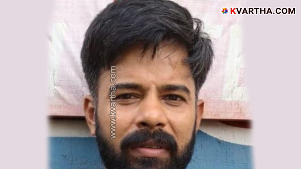 Seized MDMA powder and the arrested man P Thajudeen.