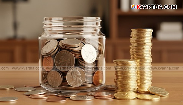A graphic showing a stack of coins and a magnifying glass to symbolize fixed deposit investments.