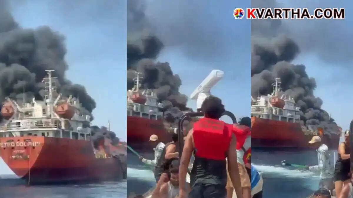  2 Indian sailors missing, 9 rescued after drone attack on merchant vessel off Oman coast