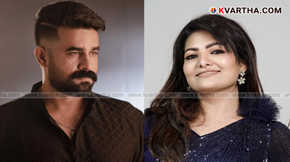 A photo of actor-producer Vijay Babu and producer Sandra Thomas.