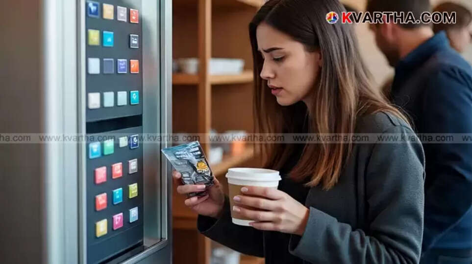 Vending machine dispensing tea or coffee