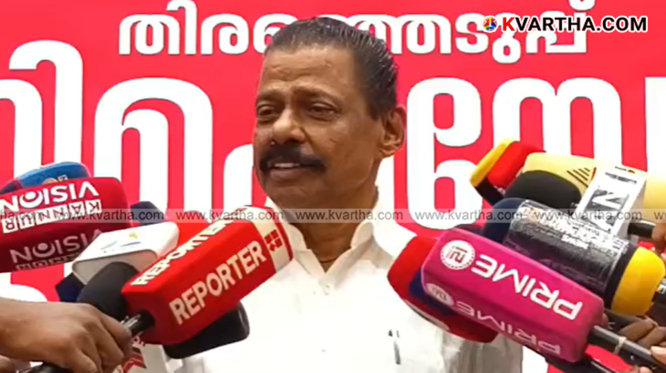 M V Govindan addressing the press in Kannur.