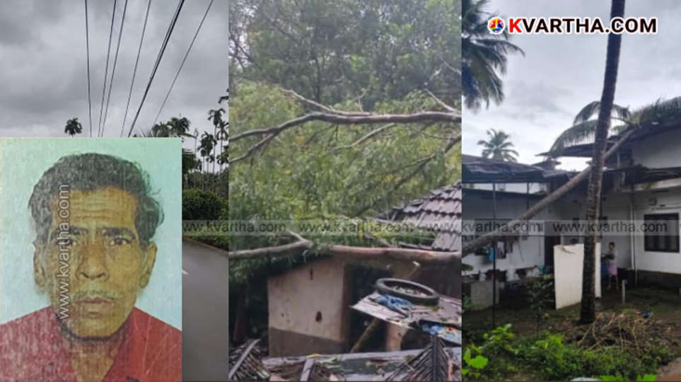 Elderly Man Dies in Kannur as Tree Falls on House Amidst Heavy Rains, Widespread Damage Reported