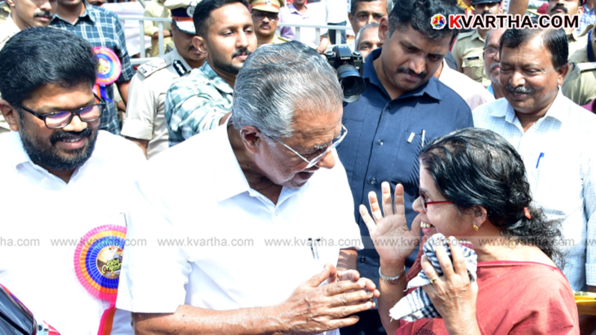 Pinarayi Vijayan smiling at a public event in Kerala