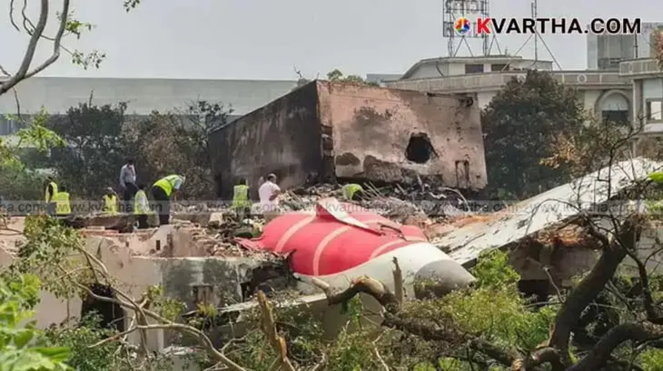 Wreckage of Air India flight 171 crash in Ahmedabad.