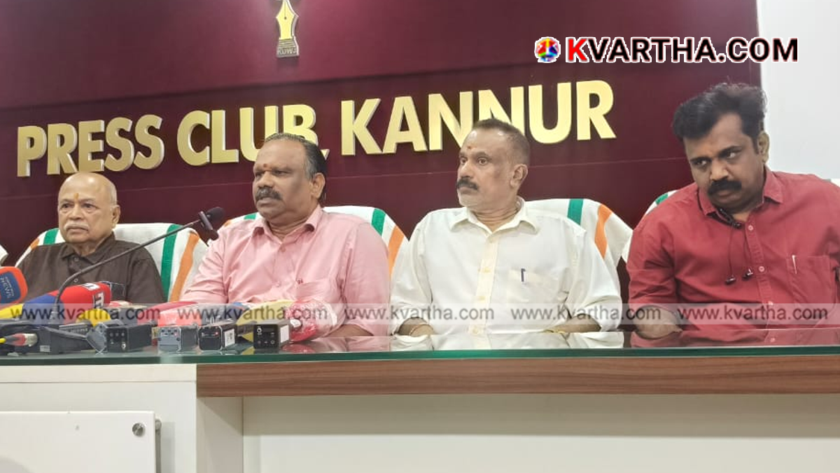 Conceptual image representing Hindu Aikya Vedi leaders conducting a press meet.