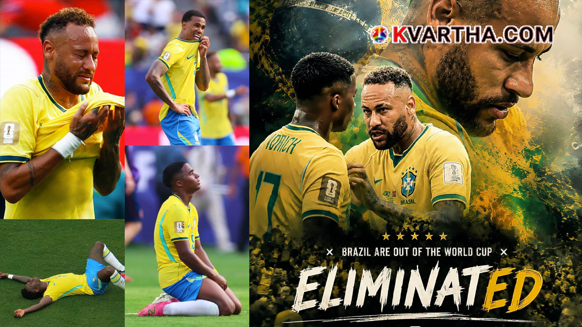 Disappointed Brazil football team players