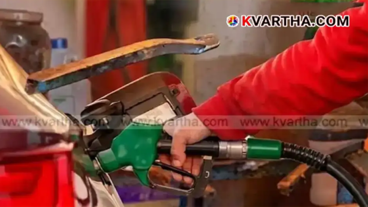 A visual of a fuel dispenser at a petrol pump showing increased rates in India.