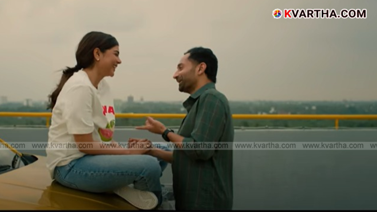  Still from the song 'Duppattawali' featuring Fahadh Faasil and Kalyani Priyadarshan.