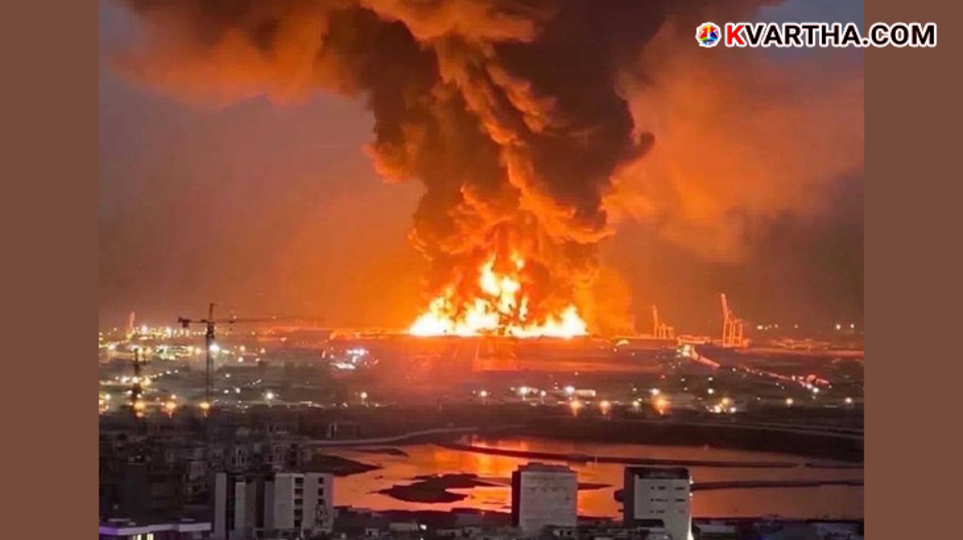 Smoke rising from a targeted area in Erbil following a missile strike