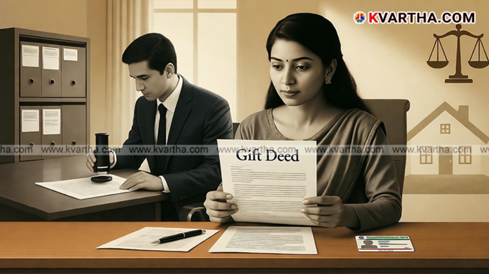 Man signing a legal Gift Deed document