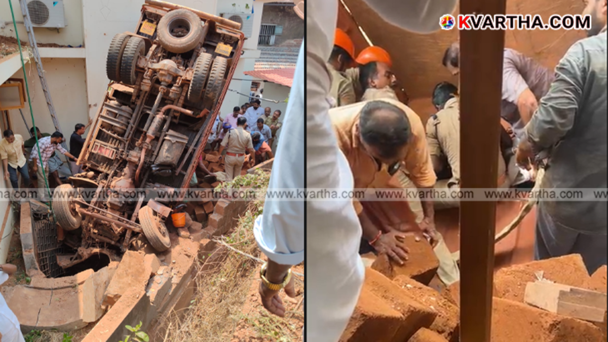 Overturned laterite stone truck in Kulangara Palli mosque compound Irikkur