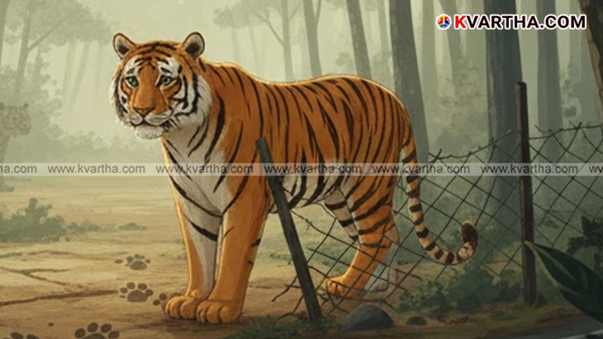 Tiger in Indian wildlife sanctuary forest