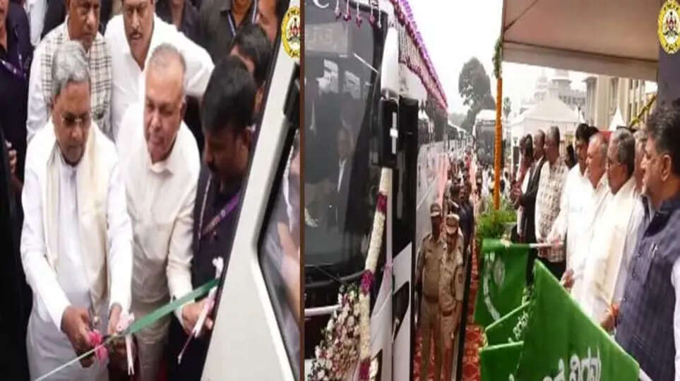 Karnataka CM Siddaramaiah launches 20 new Airavat Club Class 2.0 luxury buses