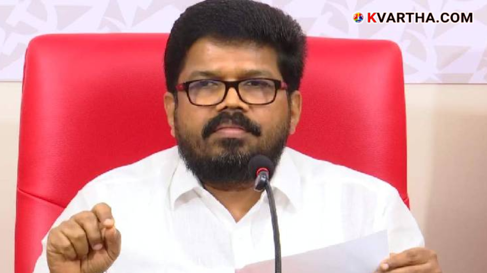 CPM Kannur District Secretary KK Ragesh speaking to the media after the election results.