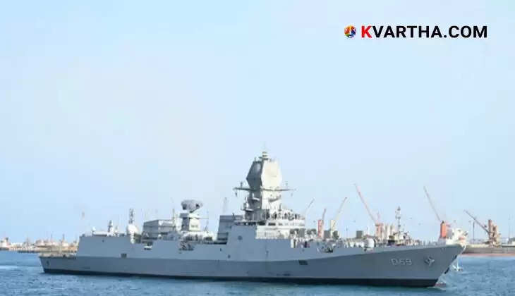 Indian naval ships INS Tamal and INS Surat arriving at Jeddah port.