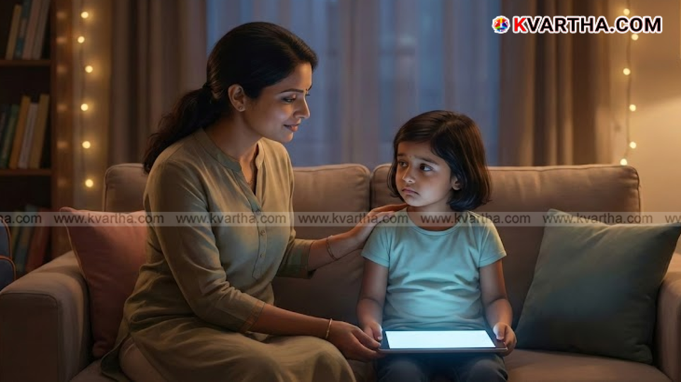  A parent setting up screen time limits on a smartphone with YouTube interface visible.