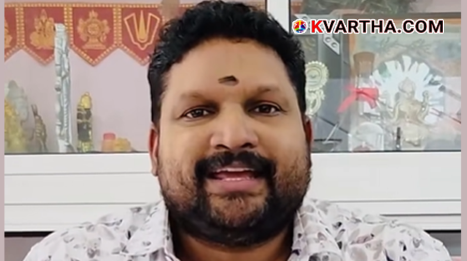 Actor and astrologer Hari Pathanapuram speaking to the media about the political situation in Kerala.