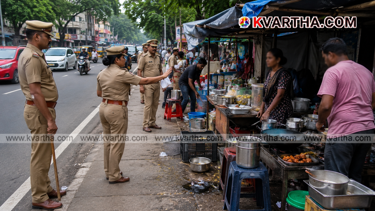 Representational image of police removing illegal street stalls in Thiruvananthapuram