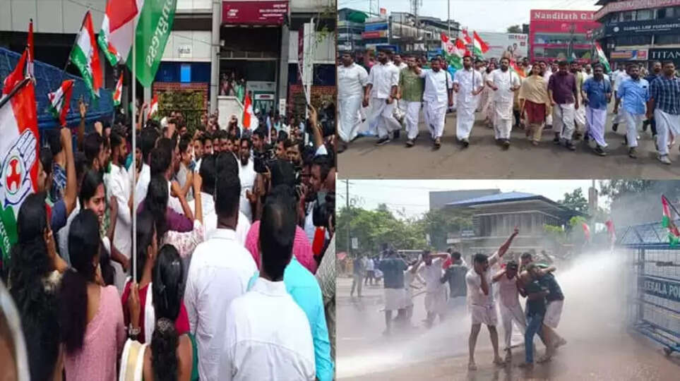 Violence During Youth Congress March in Kannur