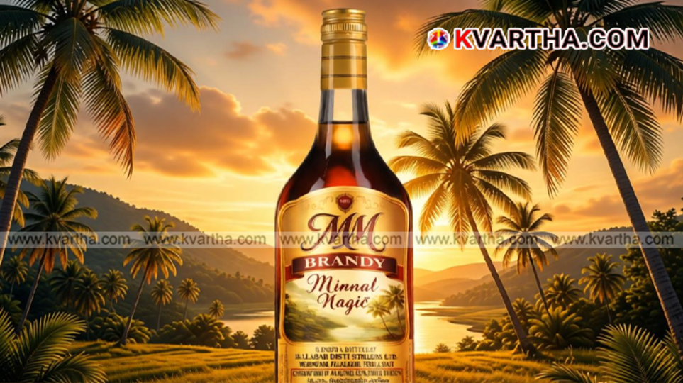 A visual representation of a brandy bottle with a label concept for Minnal Magic.