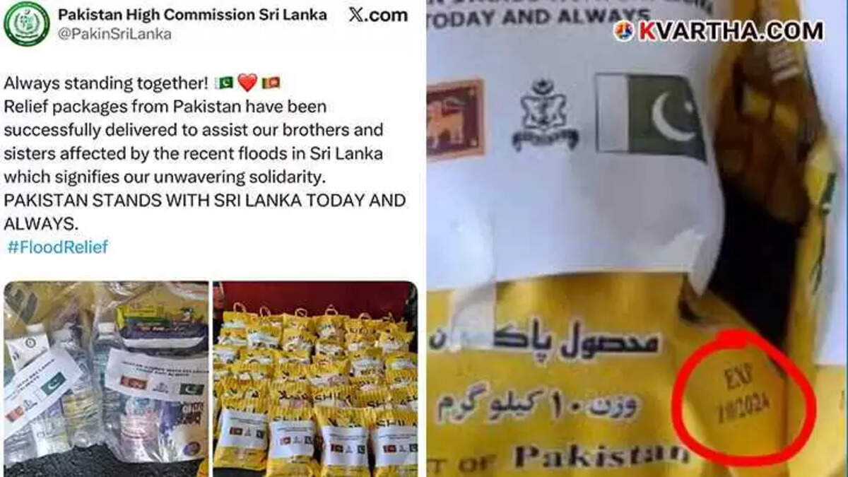Expired relief package supplies sent by Pakistan to Sri Lanka.