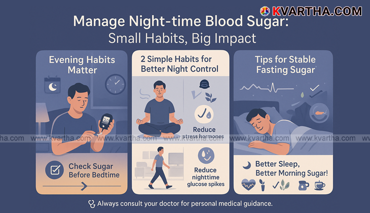 Person practicing deep breathing before sleep to control blood sugar.