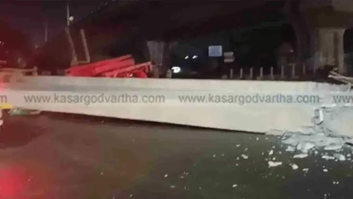 Damaged auto-rickshaw after the iron rail fell during Namma Metro construction.