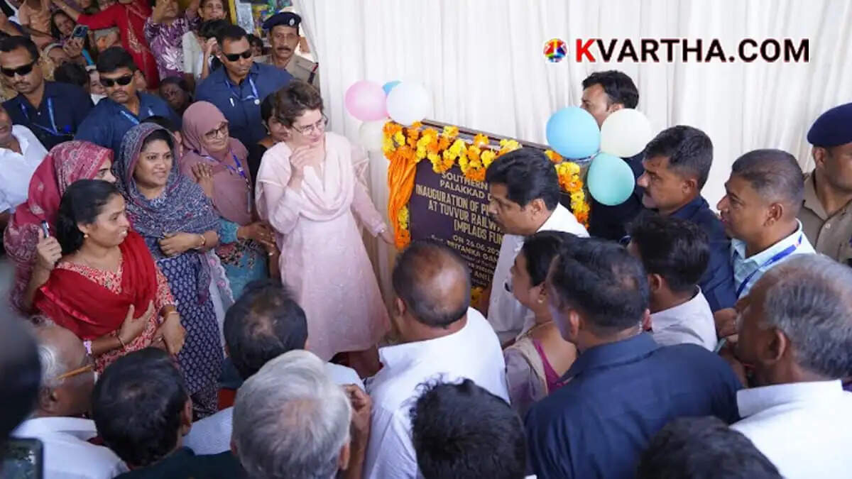 Priyanka Gandhi MP inaugurates platform shelter at Thuvur and hands over off-road vehicle to Nilambur RRT