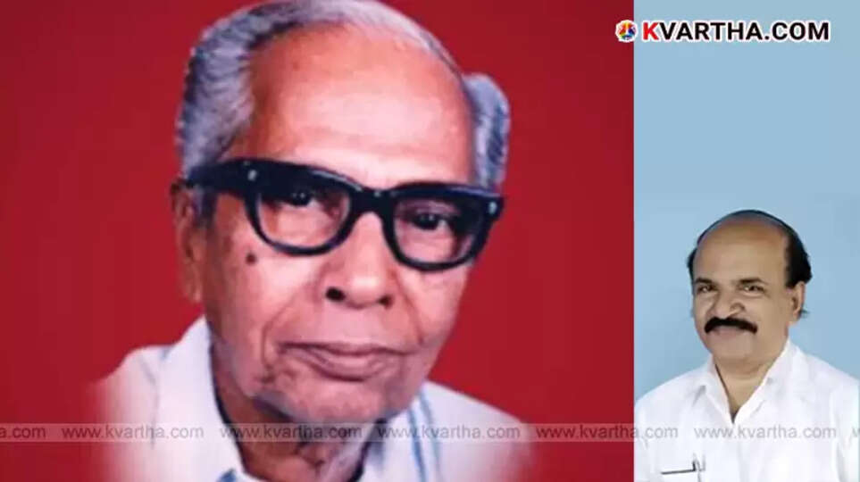 A black and white photo of P.N. Panicker speaking at an event.