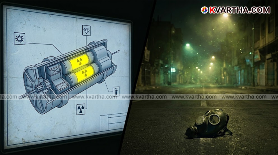 International radiation symbol on a concrete background representing the threat of a dirty bomb.