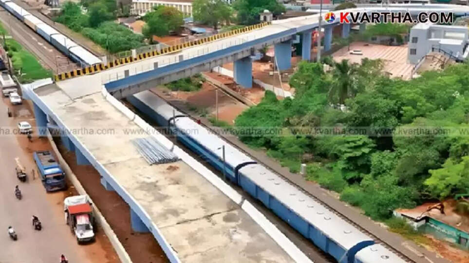 A newly constructed flyover in Bhopal with a sharp 90-degree curve.