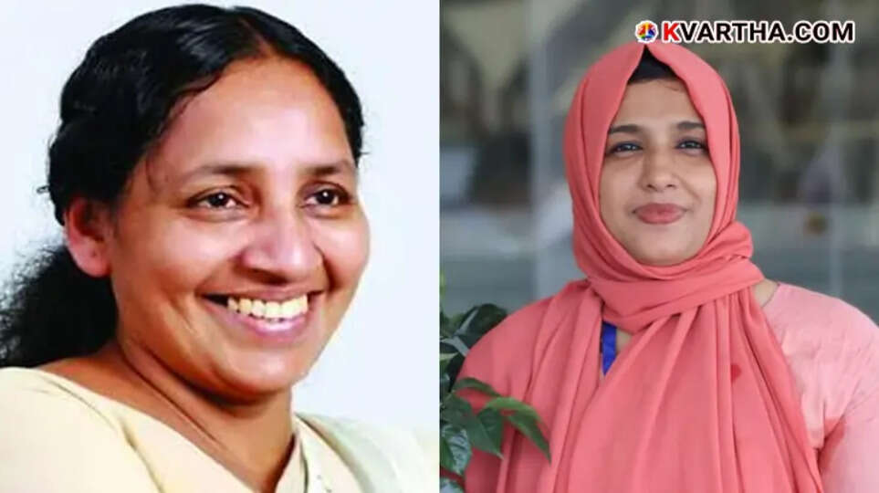 Photo of Sharafunnisa, wife of MLA T Siddique and former MLA, K K Lathika.