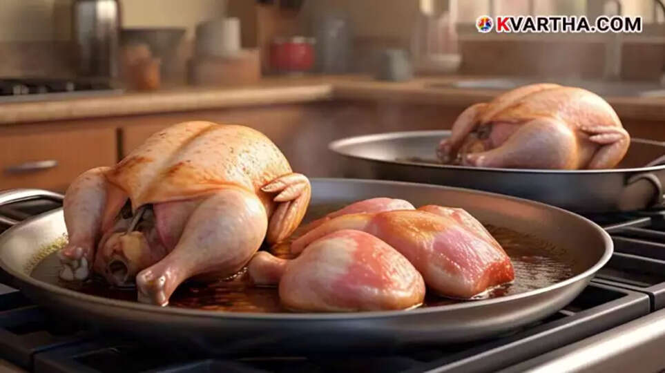  Red color in cooked chicken,