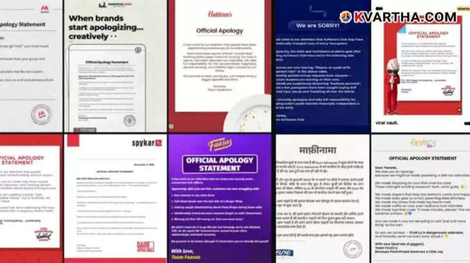 Mock corporate apology statement posted by a major brands on social media.