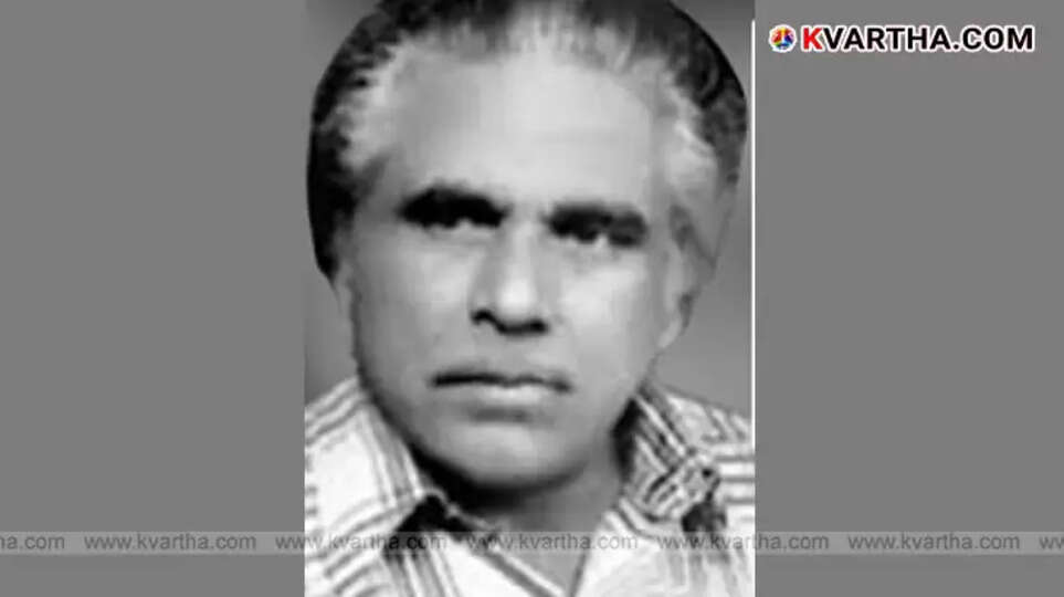 Portrait of Kanam E.J., the renowned Malayalam writer.