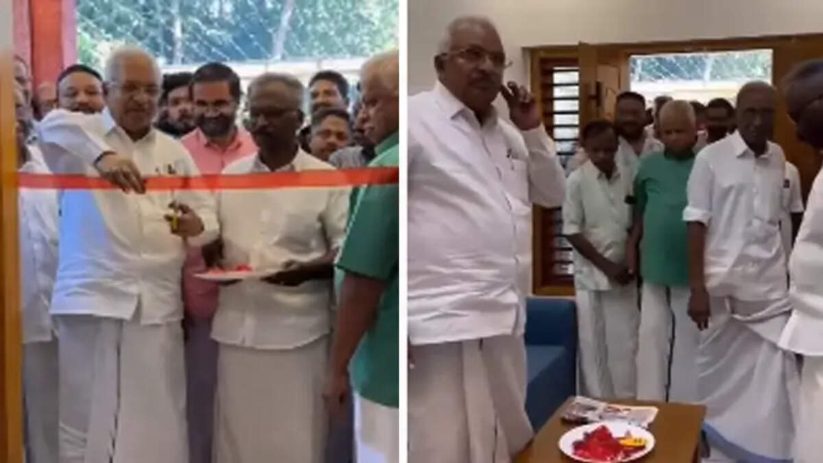 CPM leaders at a controversial housewarming ceremony.