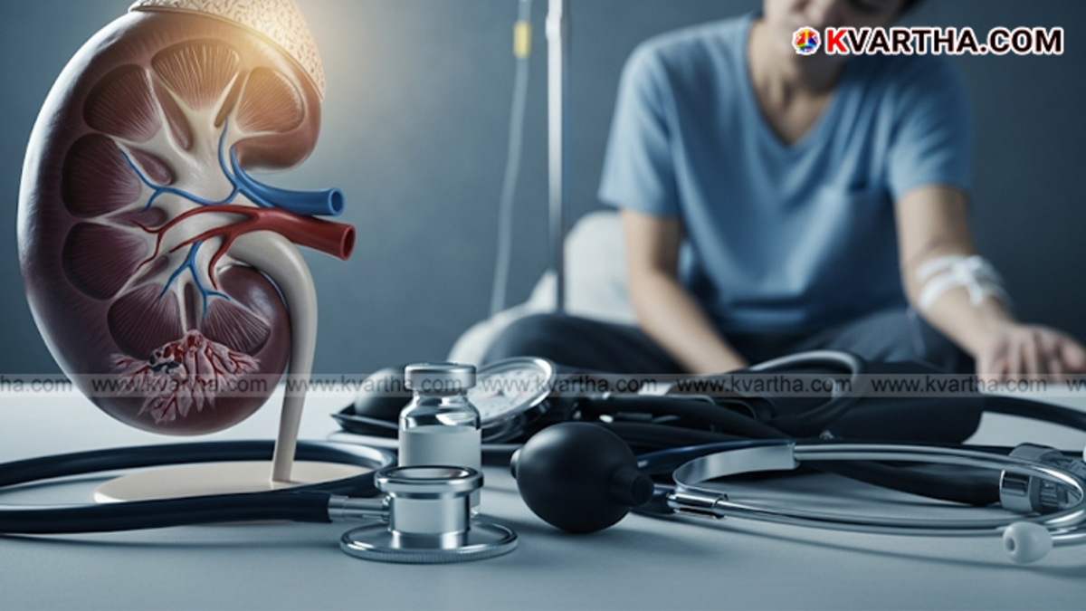 An illustration showing common symptoms of kidney disease.