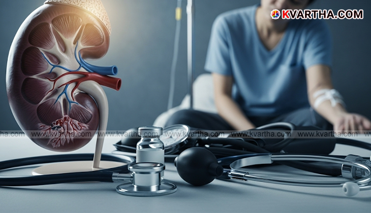 An illustration showing common symptoms of kidney disease.