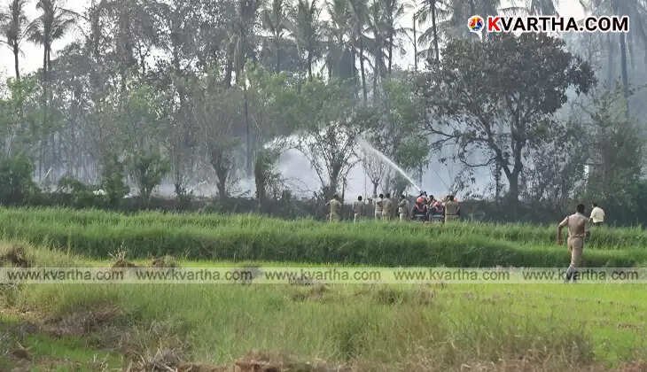 The Mundathikkode fireworks disaster site in Thrissur and a symbolic scene indicating the plight of the workers.&nbsp;
