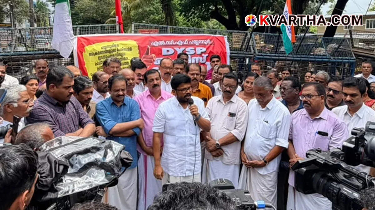 Conceptual image showing CPIM Kannur District Secretary K K Ragesh giving a speech