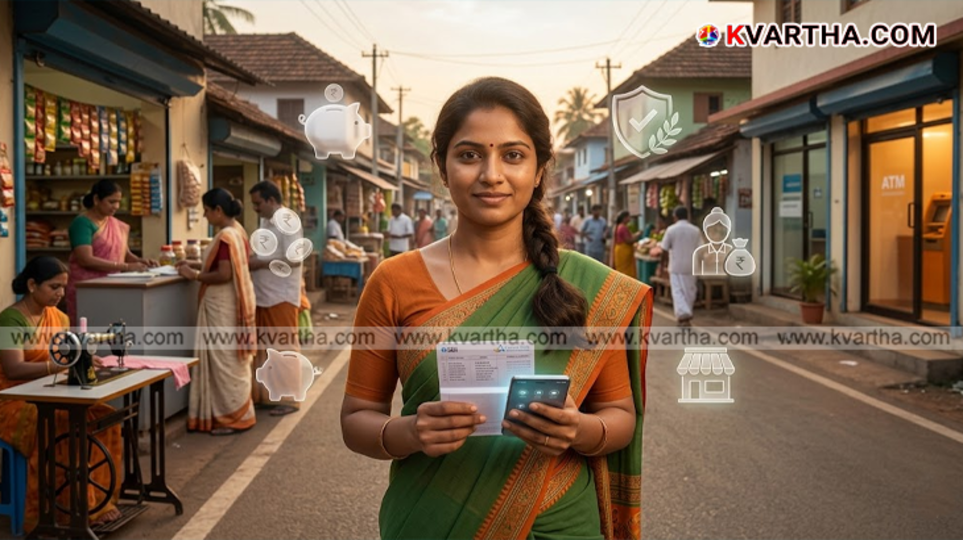 Graphic image indicating central government schemes and financial security.