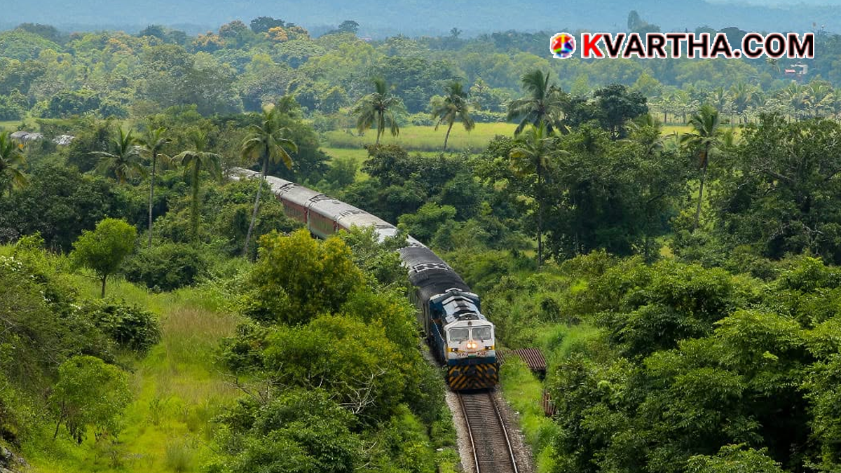 Train running on Konkan Railway route.