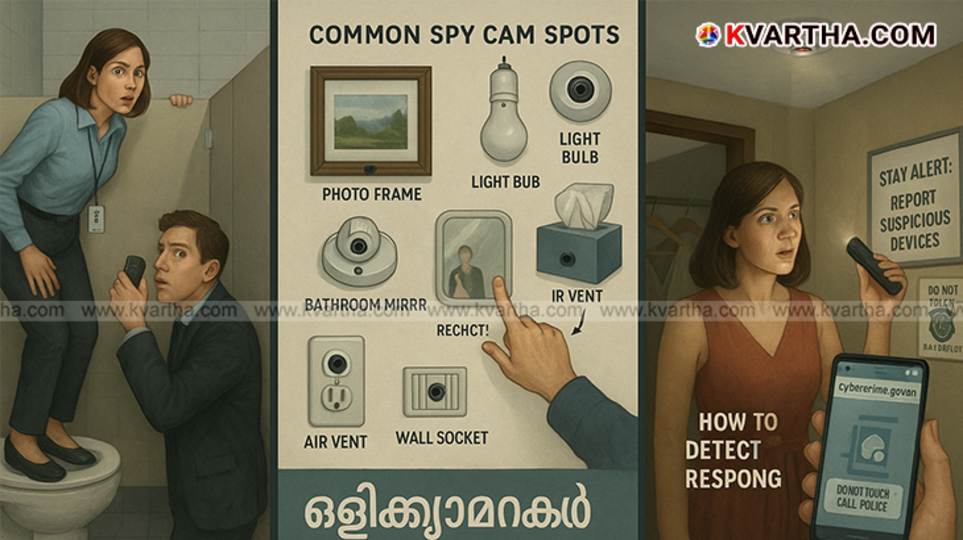 Hidden camera lens peeking from a wall.