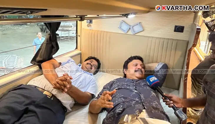 Kerala Transport Minister K.B. Ganesh Kumar inspecting the facilities of a new KSRTC sleeper bus.